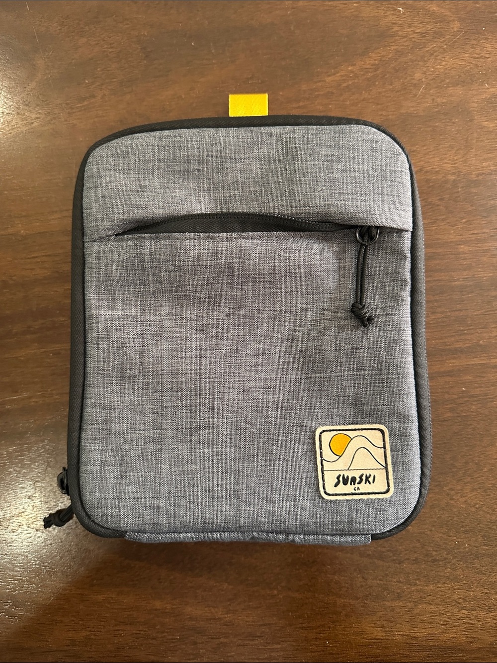 Sunski Gray Pouch with Yellow Accent